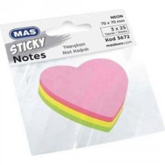 MAS Post it öntapadós jegyzettömb szív alakú