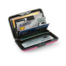 Lebez okmánykártya tartó fém metál színű 12 férőhelyes