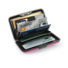 Lebez okmánykártya tartó fém metál színű 12 férőhelyes