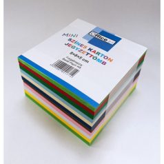   Ragasztott jegyzettömb kockatömb színes kartonból 8 x 8 cm