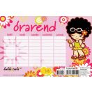 Órarend tutti cuti zöld - rózsaszín