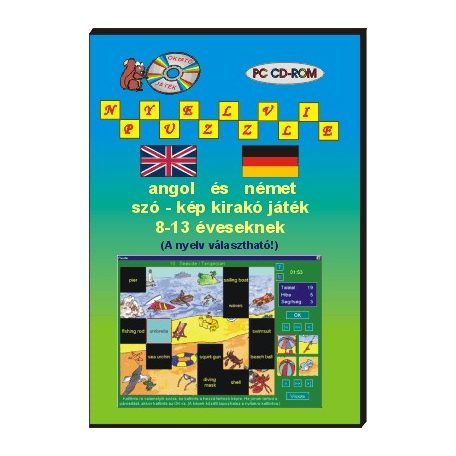 Nyelvi puzzle angol szó-kép kirakó játék