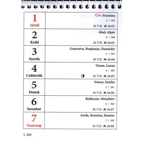Asztali naptár kicsi 21TA 2025 