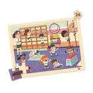 Iskolai élet fa puzzle készlet 4 darabos