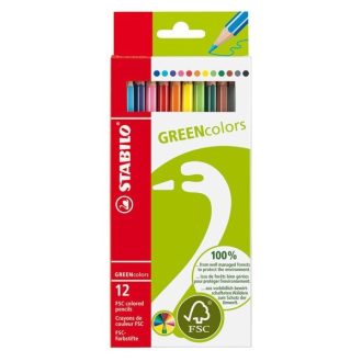   Stabilo Greencolors hatszögletű színes ceruza készlet 12 darabos