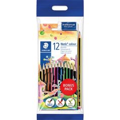   Staedtler Noris Club hatszögletű színes ceruza 12 darabos készlet radírral, grafittal