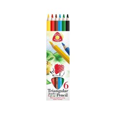 Süni vastag háromszögletű színes ceruza 6 darabos