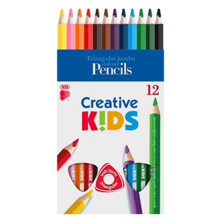 ICO Creative Kids háromszögletű vastag színes ceruza 12 darabos