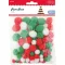 Pompon csomag piros, fehér, zöld vegyes méret 140 db