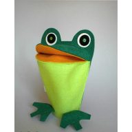 Tátogó béka kesztyűbáb