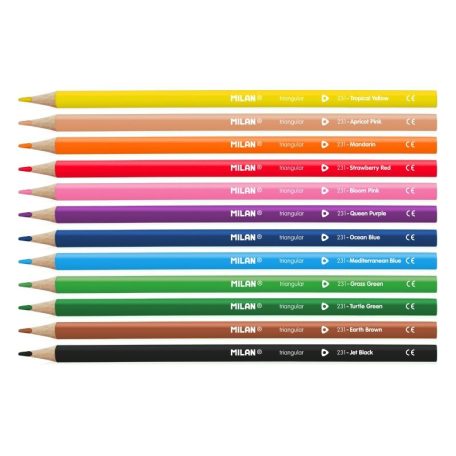 Milan háromszögletű színes ceruza készlet 12 darabos