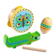 Tambura, tojás maracas, guiro hangszer készlet