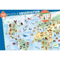 Állatvilág megfigyeltető puzzle 100 darabos