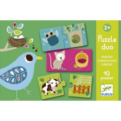 Párosító puzzle - Ki hol lakik - Puzzle duo