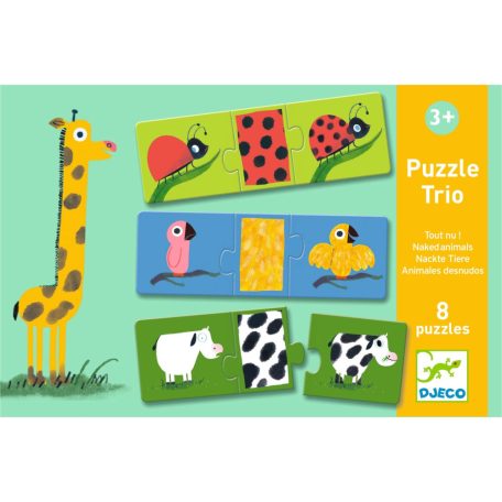 Párosító puzzle - Állati mintázatok  - Puzzle trio