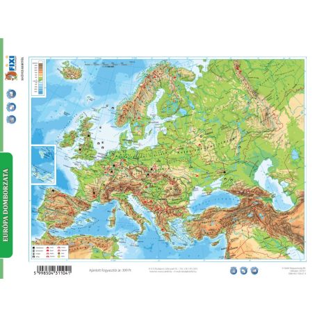 Európa domborzata, Európai országai fixi tanulói munkalap 