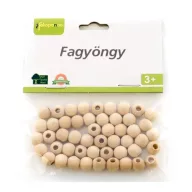 Fa gyöngyfűző natúr 8 mm 50 darabos
