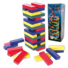 Jenga színes elemekkel 