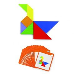 Mágneses tangram fából 35 db-os