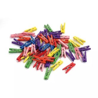 Mini fa csipesz színes 2,5 cm 10db/csomag