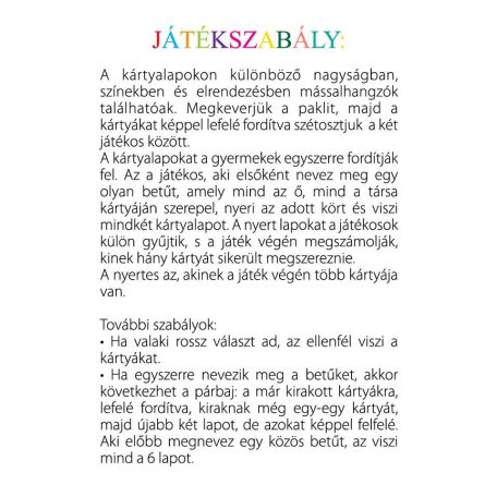 Betűző kártyajáték mássalhangzókkal