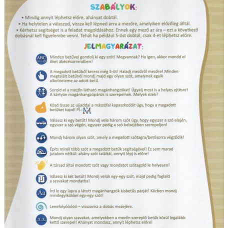 Betűcsúszda olvasásfejlesztő  betűtanító  társasjáték