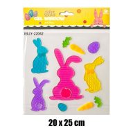 Színes nyuszik ablakzselé