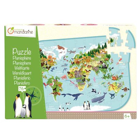 Világtérkép puzzle 76 darabos