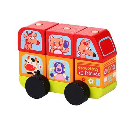 Busz állatokkal fából