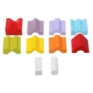 Színes fa toronyépítő játék