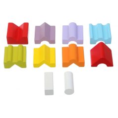 Színes fa toronyépítő játék