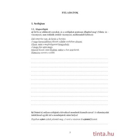 Szófajtani és szószerkezeti elemzések