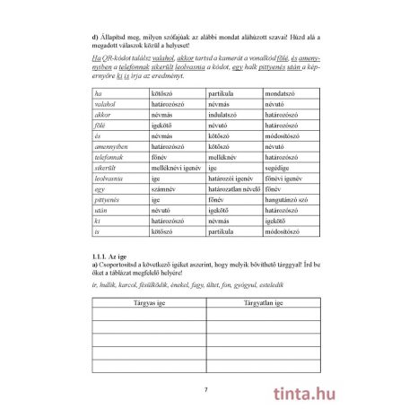 Szófajtani és szószerkezeti elemzések